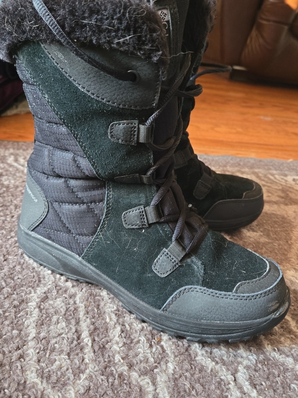 Columbia Black Women's Lace-Up Winter Rain Boots - Picture 4 of 4